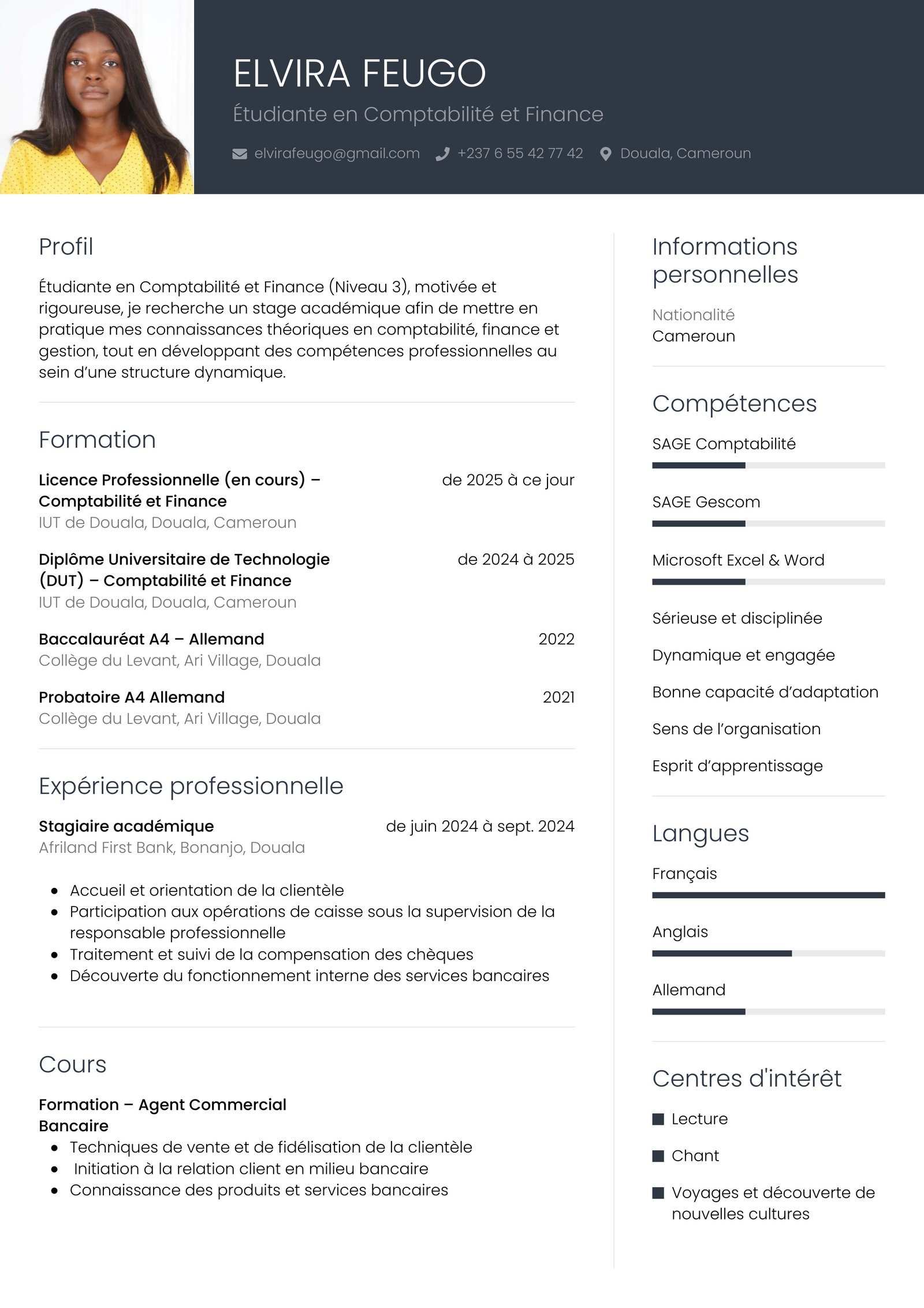 Modèle CV