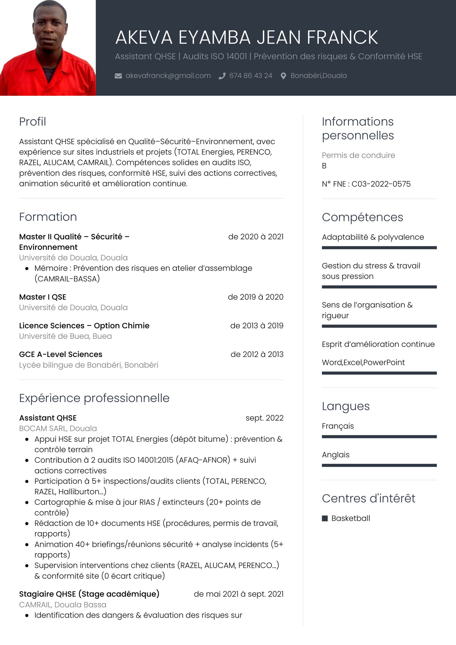 Modèle CV