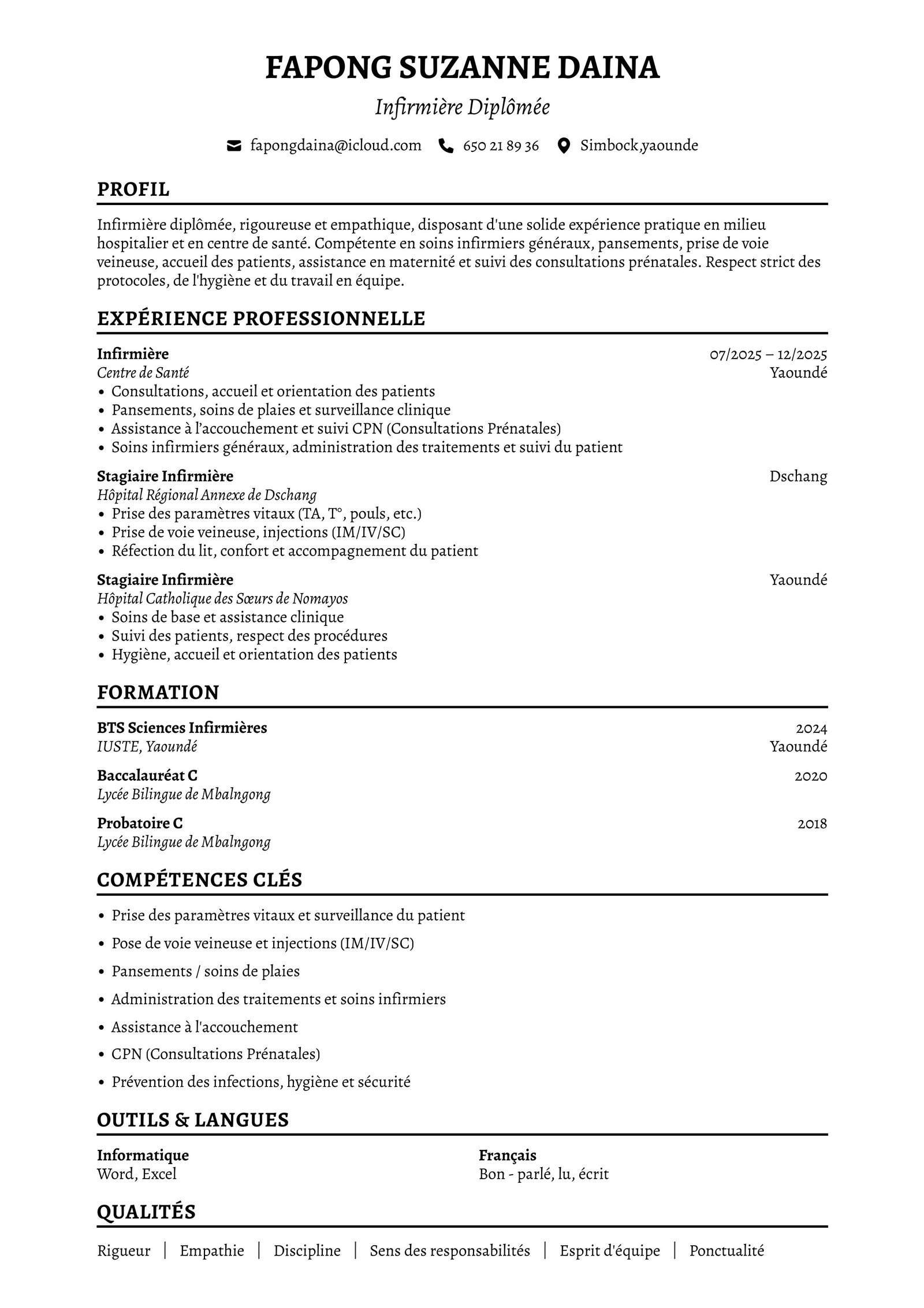 Modèle CV