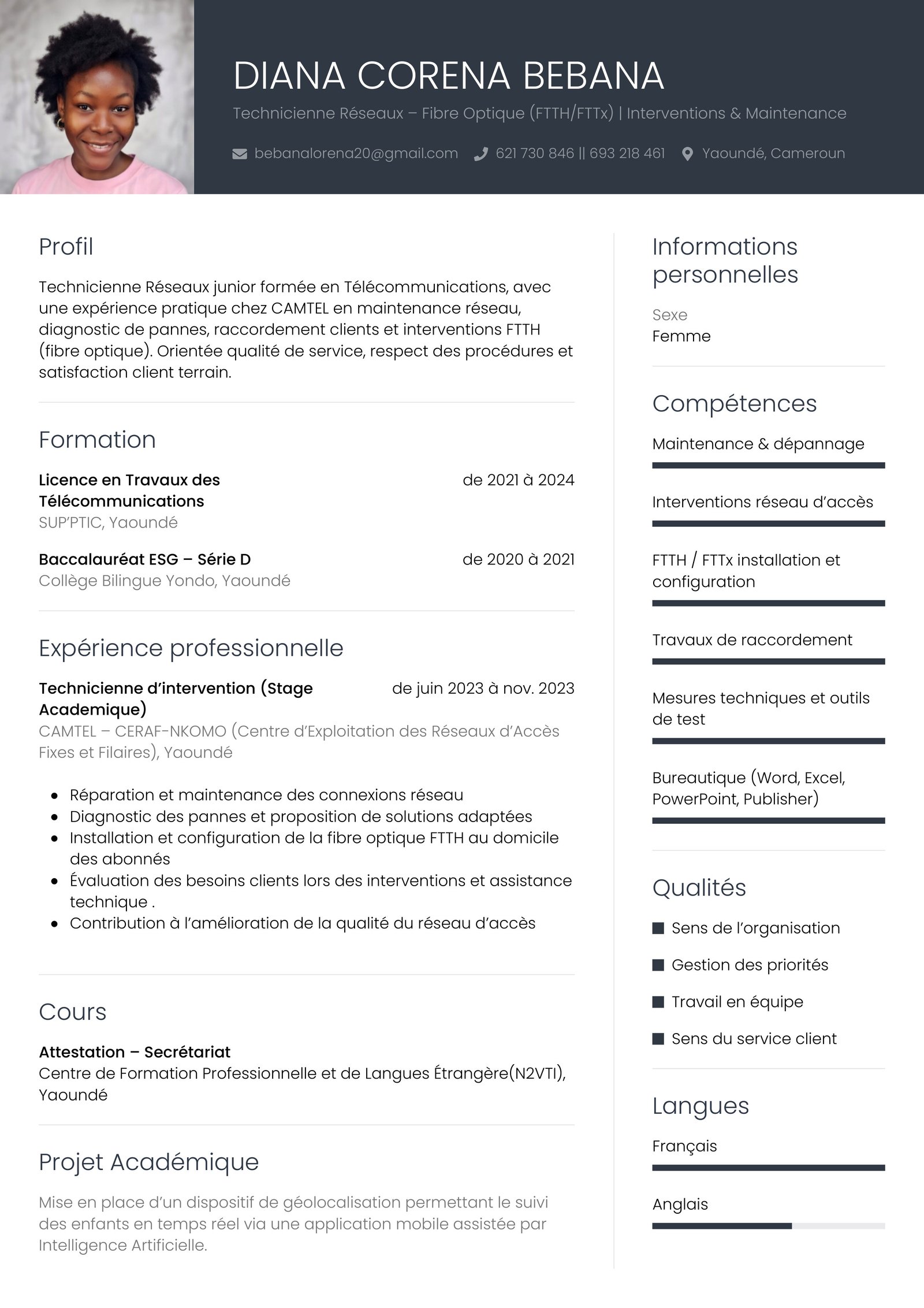Modèle CV