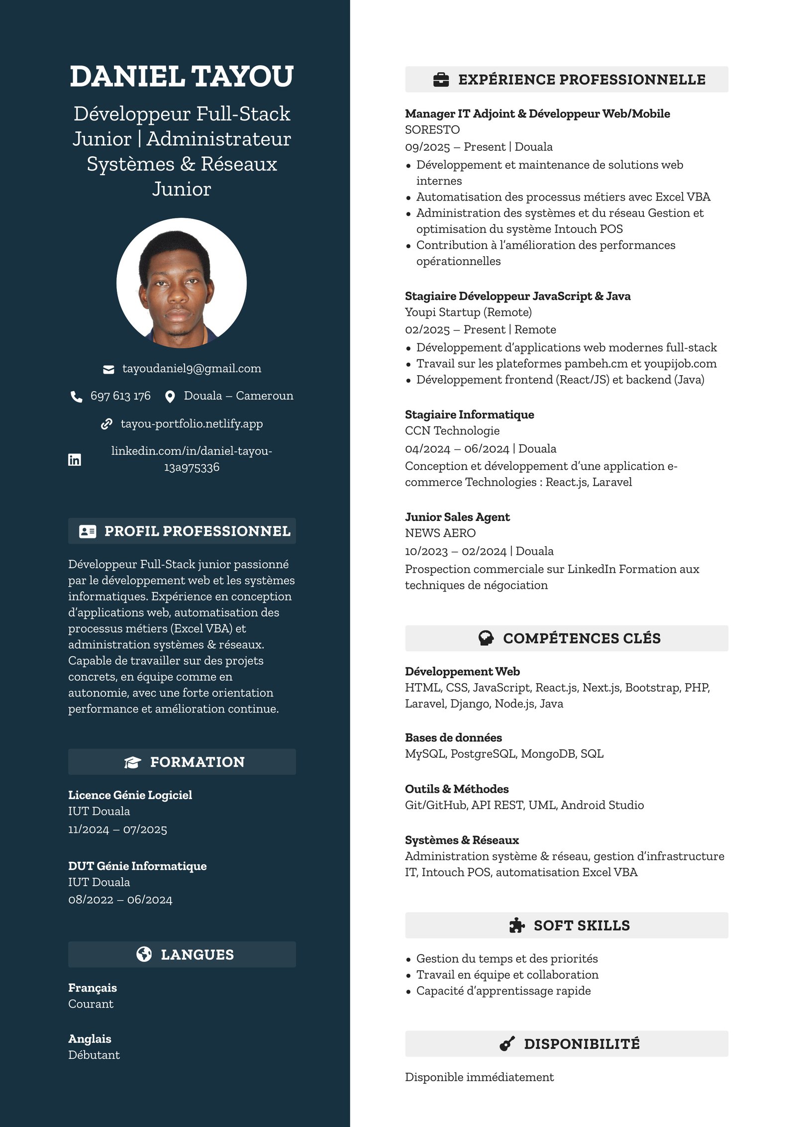 Modèle CV