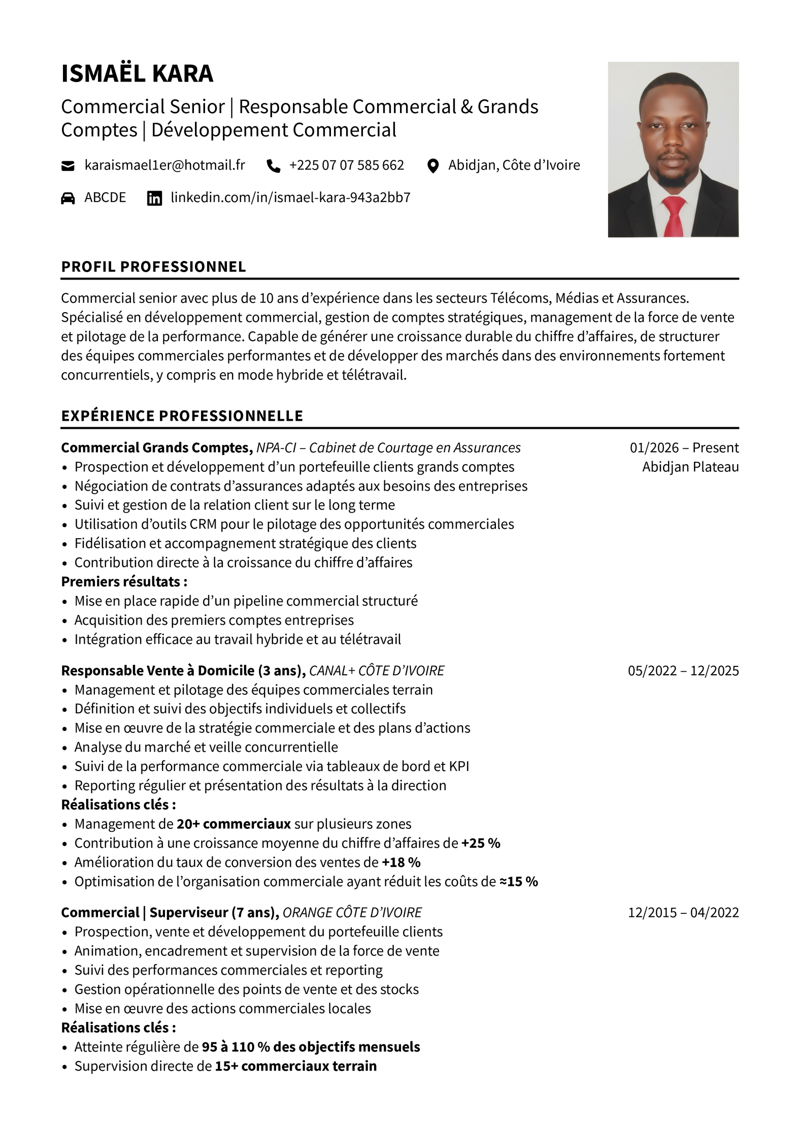Modèle CV