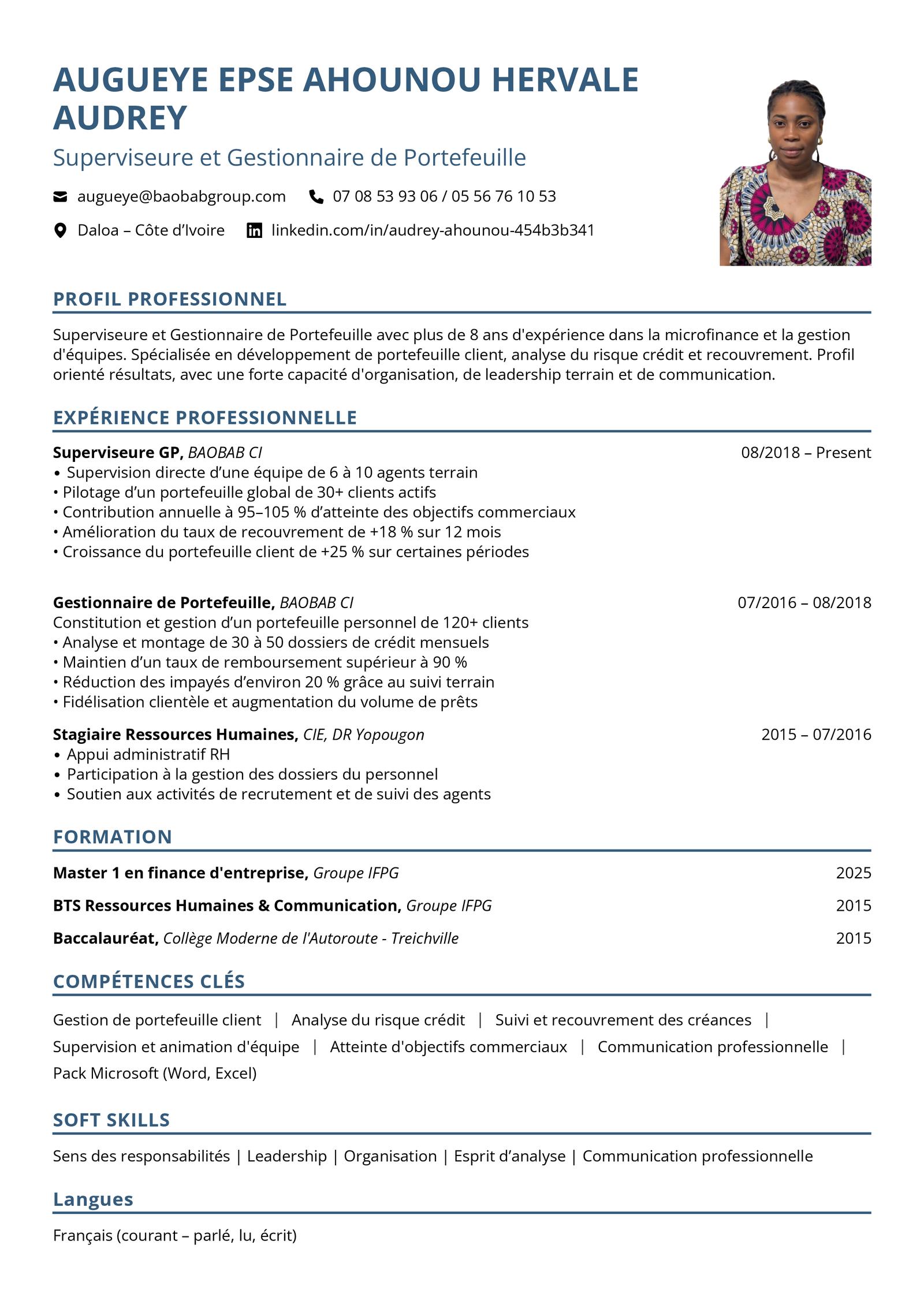 Modèle CV