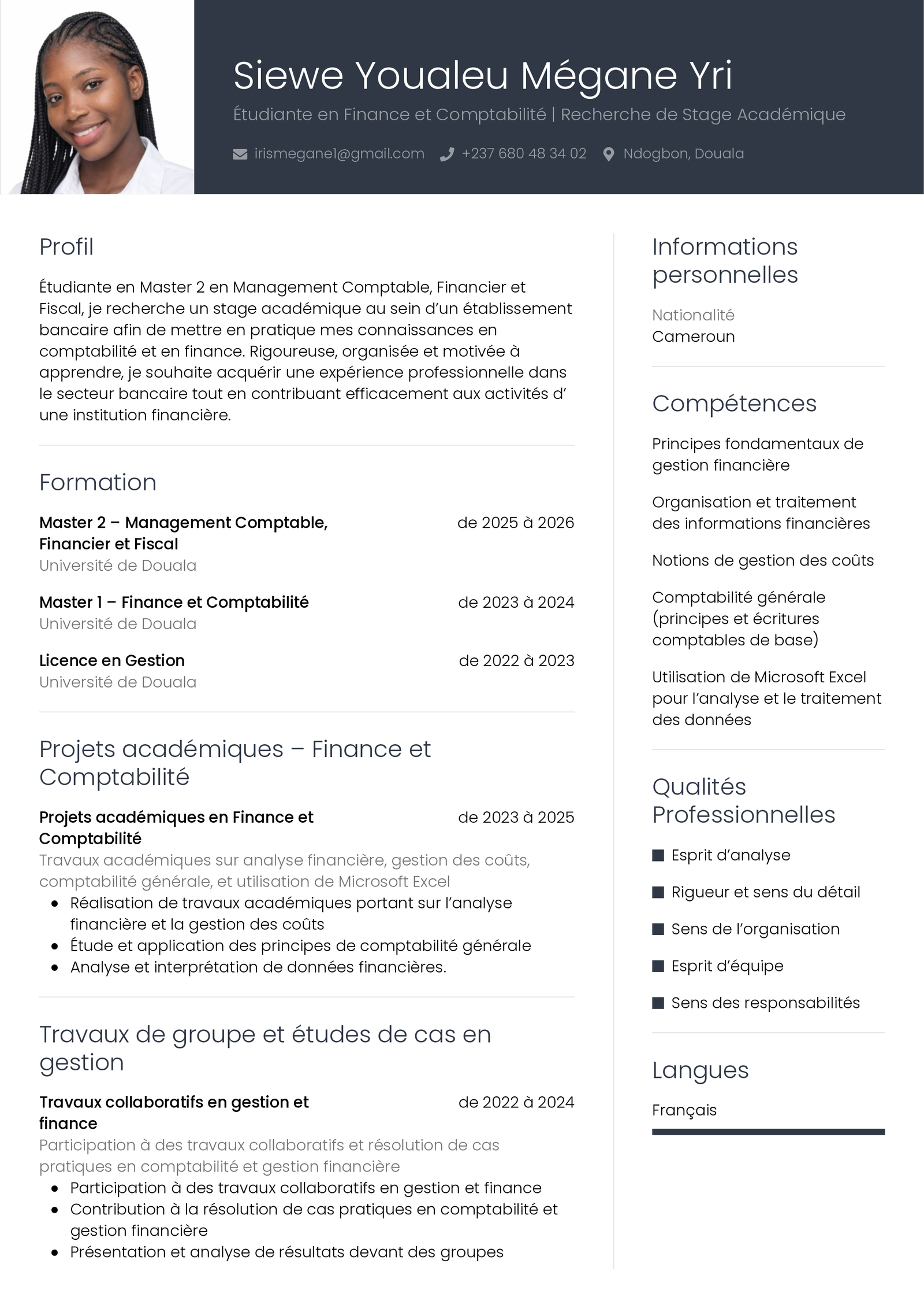 Modèle CV
