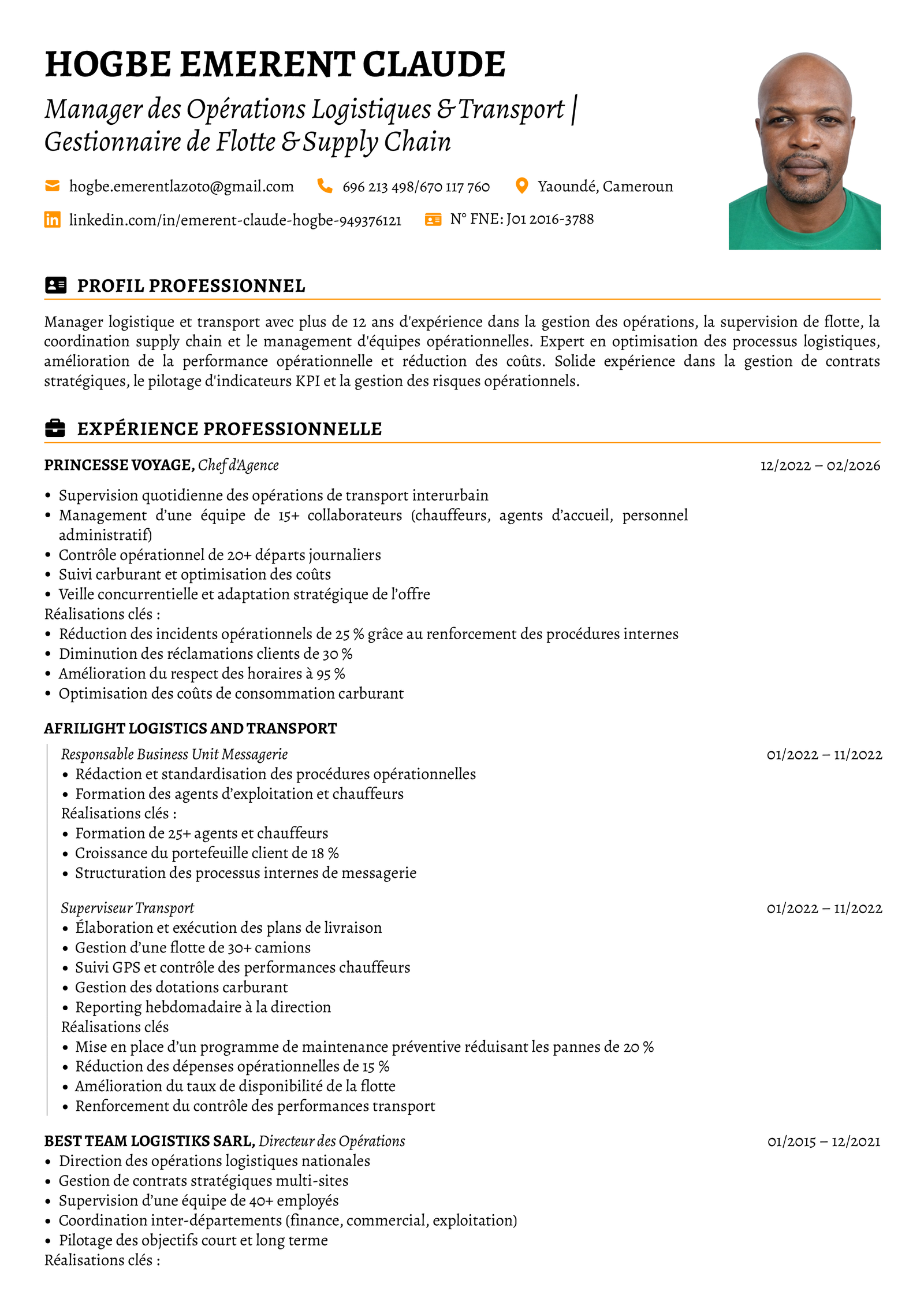 Modèle CV
