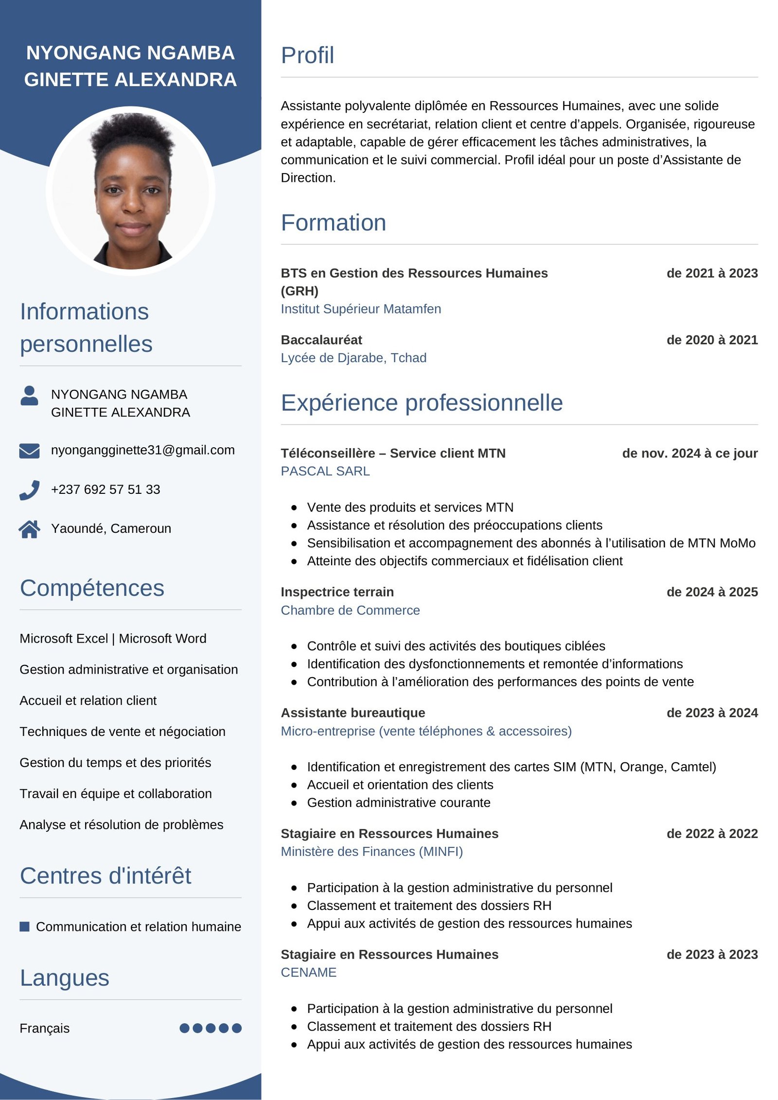 Modèle CV