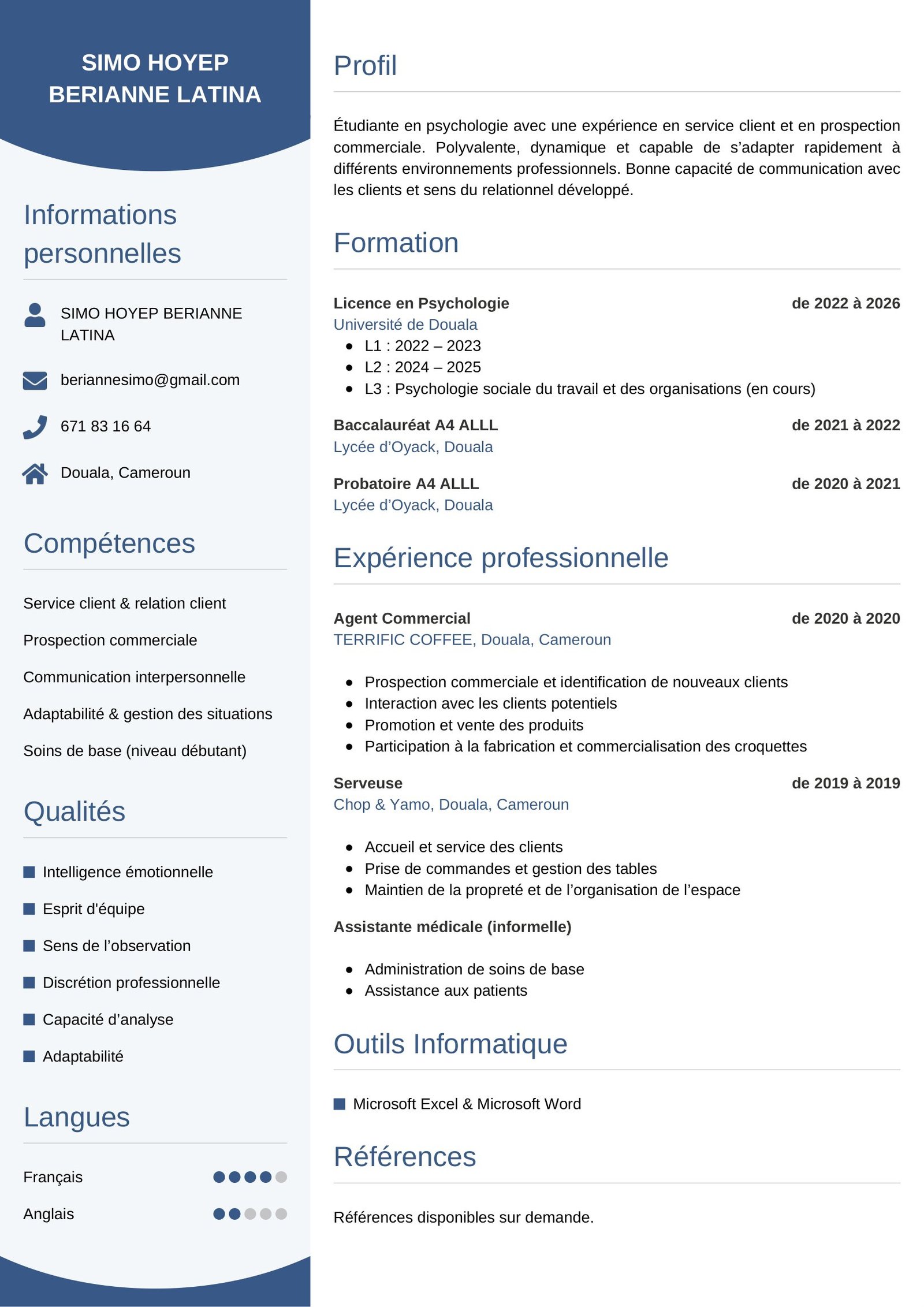 Modèle CV