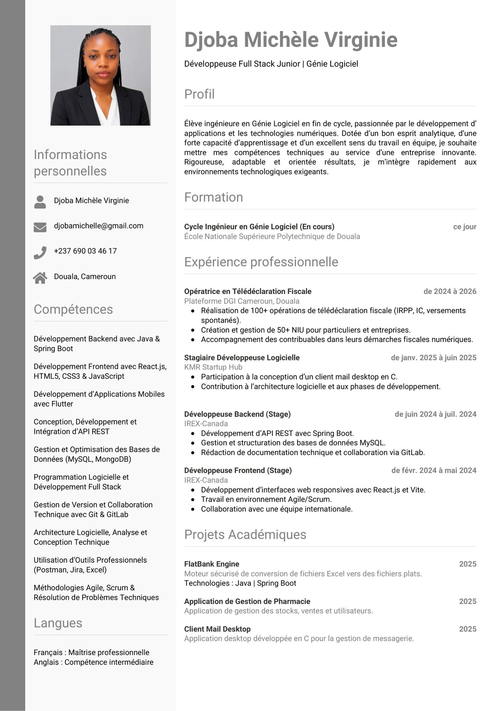 Modèle CV