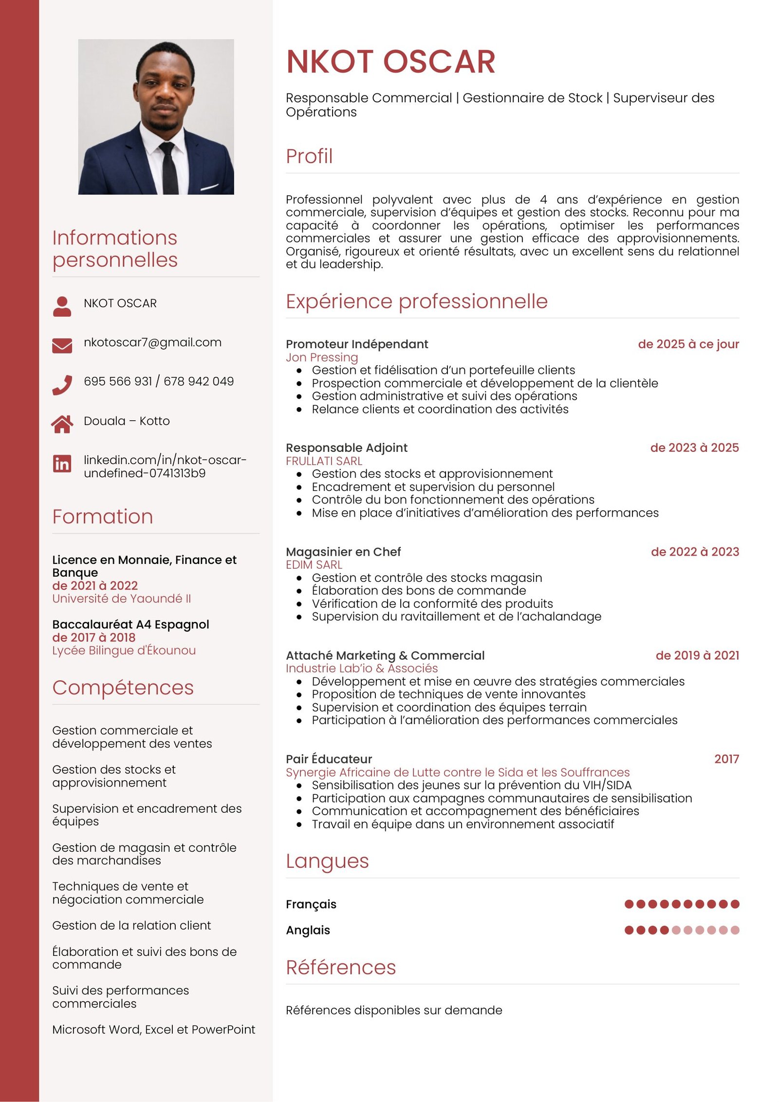 Modèle CV